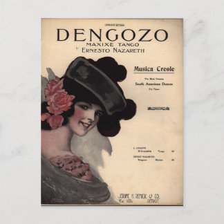 Carte Postale Musique de feuille vintage de tango