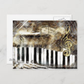 Carte Postale Musique de piano (Devant / Derrière)