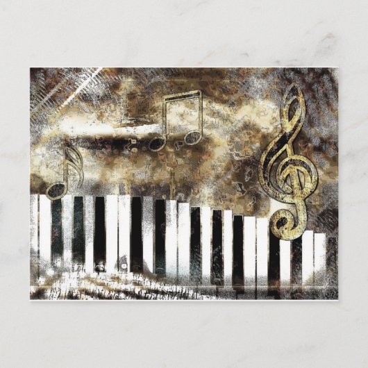 Carte Postale Musique de piano (Devant)