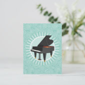 Carte Postale Musique de piano turquoise en spirale amusante (Debout devant)
