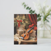 Carte Postale Musique de violon de Noël (Debout devant)
