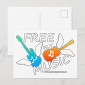 Carte Postale Musique de vol gratuite (Devant / Derrière)