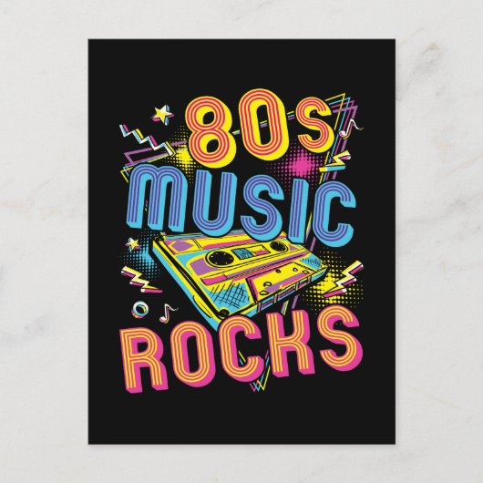 Carte Postale Musique des années 80 Rock des années 80 (Devant)