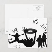 Carte Postale Musique Disco Gens Danse (Devant / Derrière)