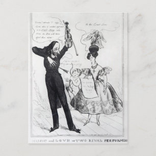 Carte Postale Musique et amour ou deux artistes rivaux