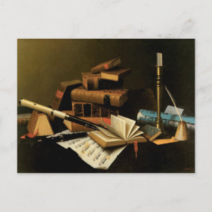 Carte Postale Musique et Littérature par William Harnett, Beaux-