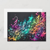 Carte Postale musique graffiti (Devant / Derrière)