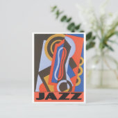 Carte Postale Musique jazz avec motif art déco (Debout devant)