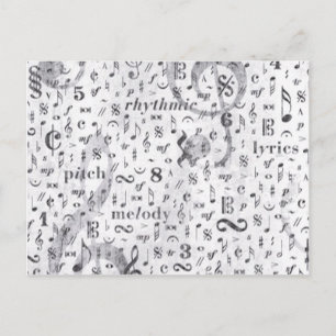 Carte Postale Musique Note Motif Thème de musique
