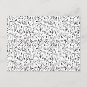 Carte Postale Musique, notes musicales