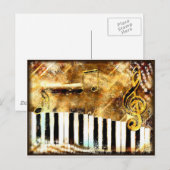 Carte Postale Musique piano (Devant / Derrière)