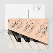 Carte Postale Musique piano (Devant / Derrière)