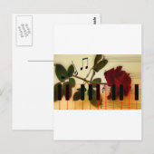 Carte Postale Musique Piano Keys Notes Enseignant Instruments Ro (Devant / Derrière)