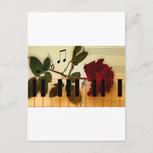Carte Postale Musique Piano Keys Notes Enseignant Instruments Ro (Devant)