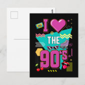 Carte Postale Musique Radio Rétro Disco Amour 90 des années 1990 (Devant / Derrière)