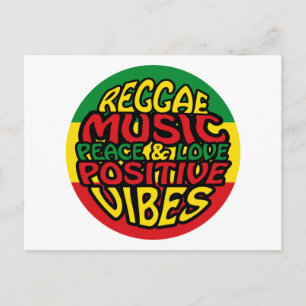 Carte Postale Musique reggae avec des paroles positives
