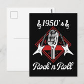 Carte Postale Musique Rockabilly des années 50 Rock and Roll (Devant / Derrière)