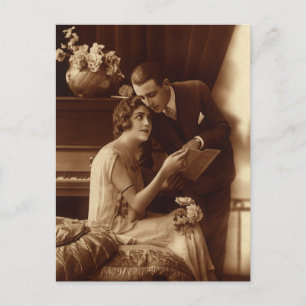Carte Postale Musique romantique vintage, Amour et Romance