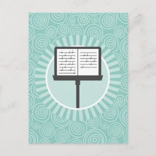Carte Postale Musique Stand Fun Turquoise Swirl Musicien