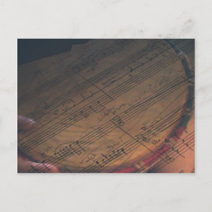 Carte Postale Musique Stationnaire, Postage et Stickers