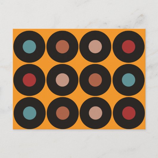 Carte Postale Musique sur Vinyle Rétro (Devant)
