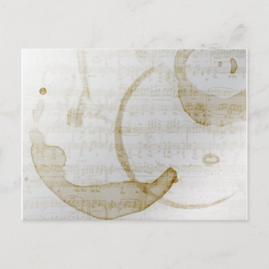 Carte Postale musique tache de café (Devant)