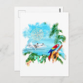 Carte Postale Musique tropicale de plage (Devant / Derrière)