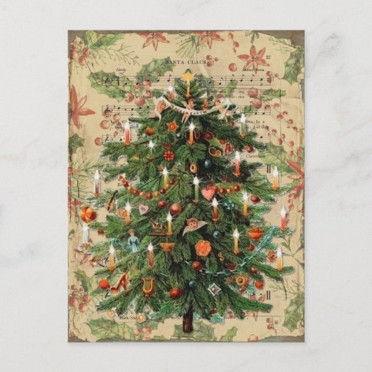 Carte Postale Musique Vintage Christmas Tree (Devant)
