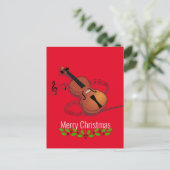 Carte Postale Musique violon de Noël (Debout devant)