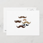 Carte Postale Mustache Collage Cheveux Ajouter un nom Ajouter un (Devant / Derrière)
