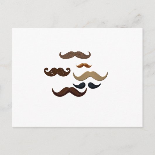 Carte Postale Mustache Collage Cheveux Ajouter un nom Ajouter un (Devant)