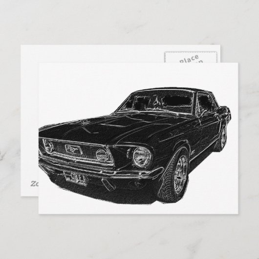Carte Postale mustang 4 (Devant / Derrière)