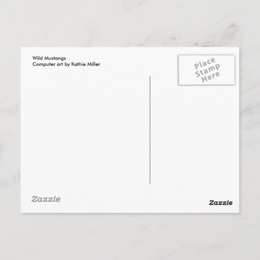 Carte Postale Mustangs sauvages (Dos)