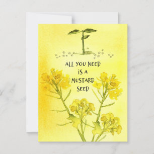 Carte Postale Mustard Semence Fleurs de foi Religieux Chrétien