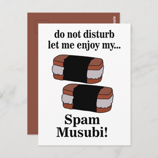Carte Postale Musubi, laisse-moi savourer mon musubi au Spam (Devant / Derrière)