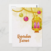 Carte postale musulmane Ramadan Kareem (Devant / Derrière)