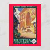 Carte Postale Muttra ~ Temple de Krishna (Devant)