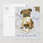 Carte Postale My Brussels Griffon Mat My Lesson Plan (Devant / Derrière)