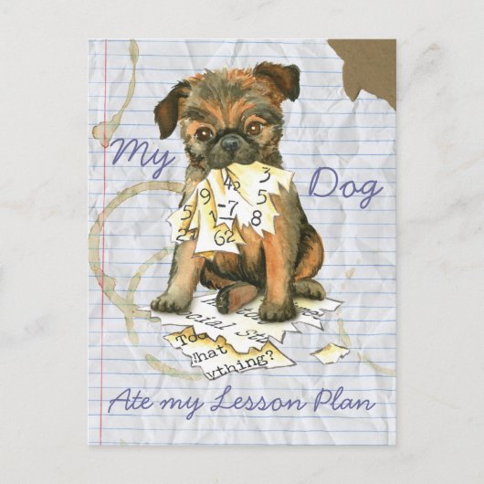Carte Postale My Brussels Griffon Mat My Lesson Plan (Devant)