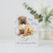 Carte Postale My Chinese Shar-Pei Mange Mon Plan De Leçon (Debout devant)