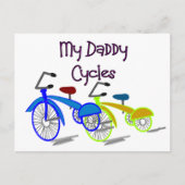 Carte Postale My Daddy Cycles—T-shirts pour enfants à vélo (Devant)