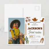 Carte Postale My First Rodeo Cowboy photo 1er anniversaire (Devant / Derrière)