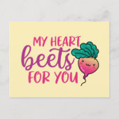Carte Postale My Heart Beets For You Pun Funny Valentine's Day (Devant)