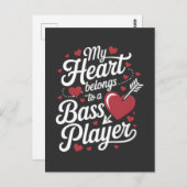 Carte Postale My Heart Belongs to a Bass Player (Devant / Derrière)