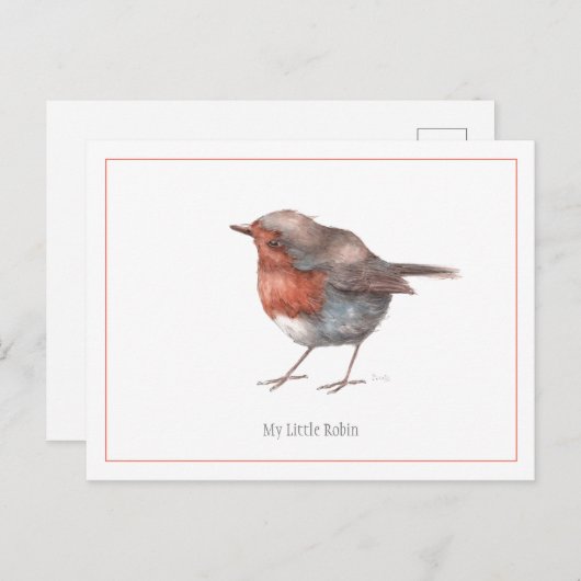 Carte postale 'My Little Robin' (Devant / Derrière)