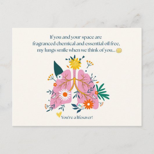 Carte Postale My Lungs Smile When We Think of You (Devant)