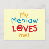 Carte Postale My Memaw Loves Me T-shirts et cadeaux (Devant)