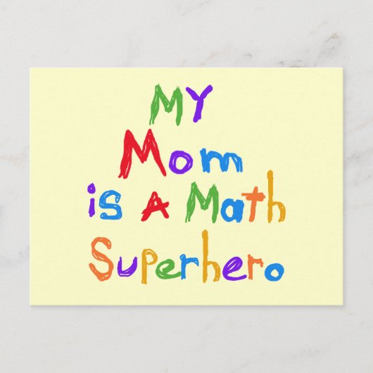 Carte Postale My Mom Math Superhero T-shirts et cadeaux (Devant)