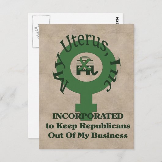 Carte Postale My Uterus, Inc (Devant / Derrière)