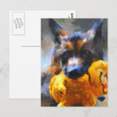 Carte Postale My Yellow Friend German Shepherd Postcard (Devant / Derrière)